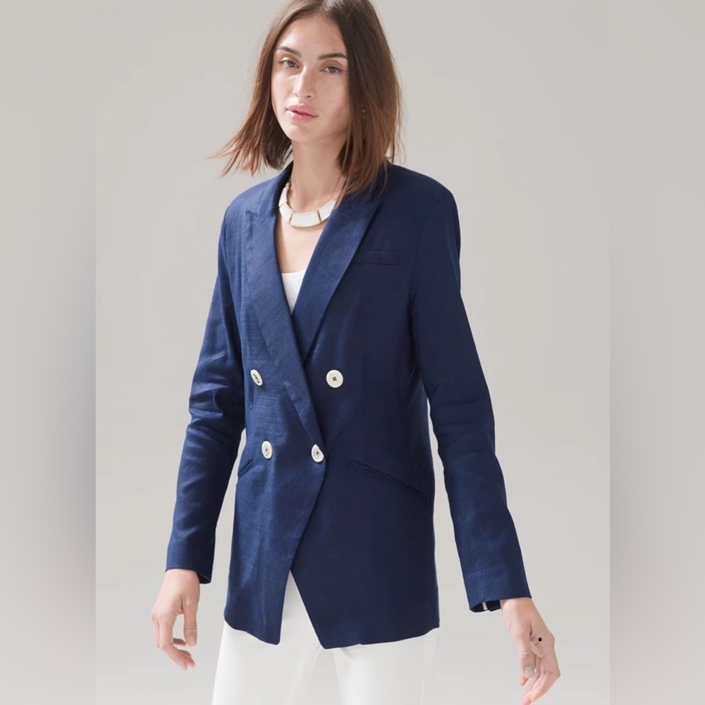 WHBM Linen Studio Blazer